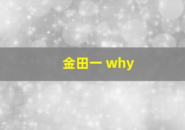 金田一 why